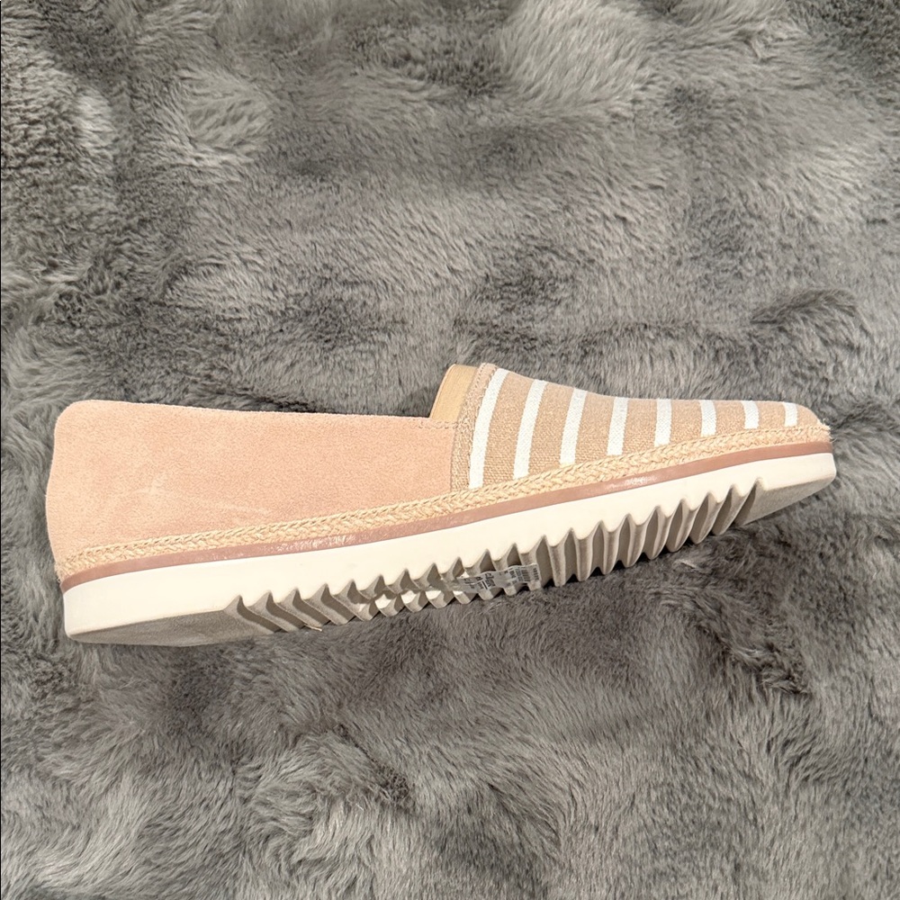 Clarks Tan and White Striped Espadrilles - Picture 2 of 5